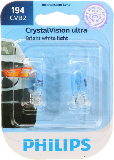 194CVB2 Philips CrystalVision ultra miniature 194 - CrystalVision Ultra - Twin Blister Pack Philips Bulbs