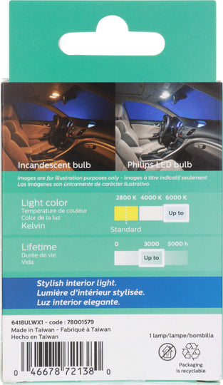 6418WLED Philips Ultinon LED 6418WLED - Ultinon LED - White Philips Bulbs