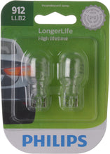 Load image into Gallery viewer, 912LLB2 Philips LongerLife Miniature 912LL - LongerLife - Twin Blister Pack Philips Bulbs