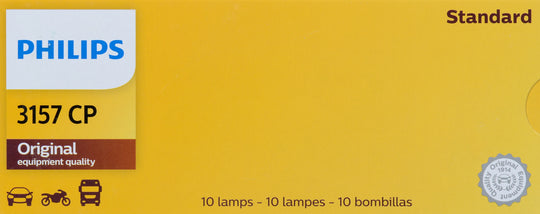 3157CP Philips Standard Miniature 3157 - Standard - Multiple Commercial 10-Pack Philips Bulbs