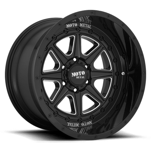 MO80121280344N - Moto Metal MO801 Phantom 20X12 8X165.1 ET -44mm Gloss Black Milled - Moto Metal Wheels Canada