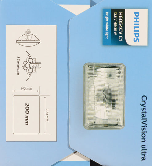 H6054CVC1 Philips CrystalVision ultra Sealed Beam H6054 - CrystalVision Ultra - Single Commercial Pack Philips Bulbs