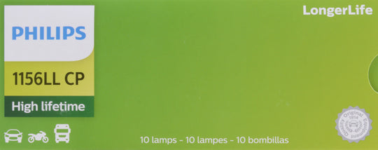 1156LLCP Philips LongerLife Miniature 1156LL - LongerLife - Multiple Commercial 10-Pack Philips Bulbs