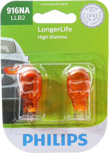 916NALLB2 Philips LongerLife Miniature 916NALL - LongerLife - Twin Blister Pack Philips Bulbs