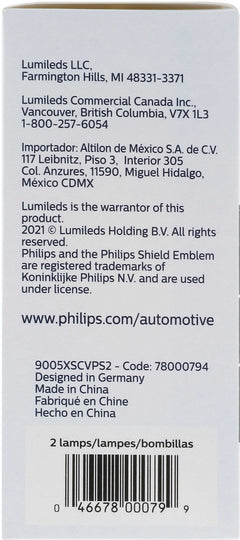 9005XSCVPS2 Philips CrystalVision platinum Headlight 9005XS - CrystalVision Platinum - Twin Special Pack Philips Bulbs