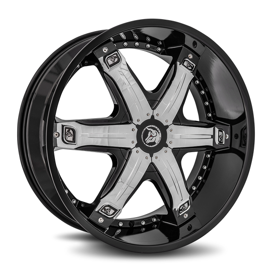 FUR-241BLNK1273B - Diablo Fury 24X10 Blank 12mm Gloss Black - Diablo Wheels Canada