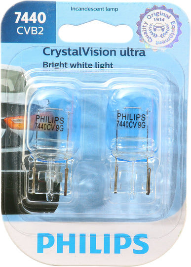 7440CVB2 Philips CrystalVision ultra miniature 7440 - CrystalVision Ultra - Twin Blister Pack Philips Bulbs