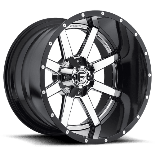D26024601745 - Fuel Off-Road D260 Maverick 24X16 8X170 ET -100mm Chrome Plated Gloss Black Lip - Fuel Off-Road Wheels Canada