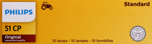 Load image into Gallery viewer, 51CP Philips Standard Miniature 51 - Standard - Multiple Commercial 10-Pack Philips Bulbs