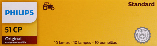 51CP Philips Standard Miniature 51 - Standard - Multiple Commercial 10-Pack Philips Bulbs