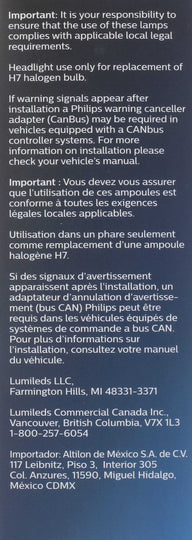 H7XULED Philips X-tremeUltinon LED H7XULED - X-tremeVision - LED Headlight Philips Bulbs