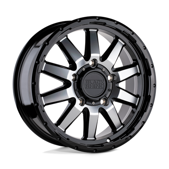 1775ECN455130B84 - Black Rhino Excursion 17X7.5 5X130  45mm Gloss Black W/ Mirror Face - Black Rhino Wheels Canada