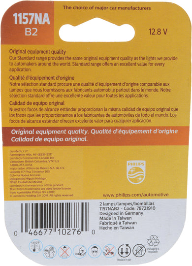 1157NAB2 Philips Standard Miniature 1157NA - Standard - Twin Blister Pack Philips Bulbs