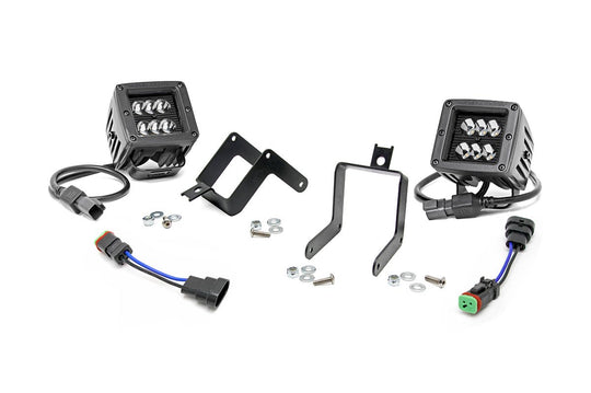 70622 LED Light - Fog Mount - 2" Black Pair - Ford Super Duty (11-16) Rough Country Canada