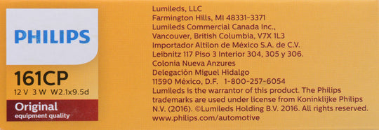 161CP Philips Standard Minature 161 - Standard - Multiple Commercial 10-Pack Philips Bulbs