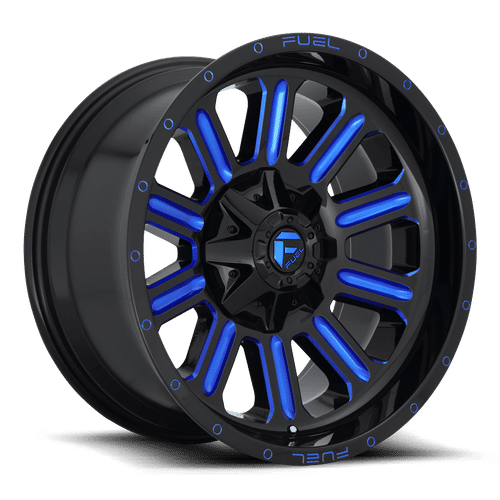 D64620208247 - Fuel Off-Road D646 Hardline 20X12 8X165.1 ET -44mm Gloss Black Blue Tinted Clear - Fuel Off-Road Wheels Canada