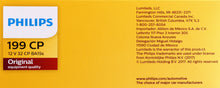 Load image into Gallery viewer, 199CP Philips Standard Miniature 199 - Standard - Multiple Commercial 10-Pack Philips Bulbs