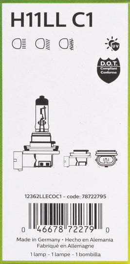 H11LLECOC1 Philips Long Life Bulb H11 - LongerLife - Single Commercial Pack Philips Bulbs