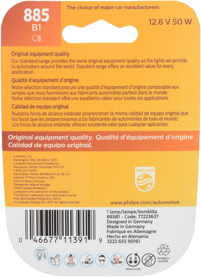 885B1 Philips Standard Fog Light 885 - Standard - Single Blister Pack Philips Bulbs