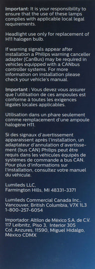 H11XULED Philips X-tremeUltinon LED H11XULED - X-tremeVision - LED Headlight Philips Bulbs