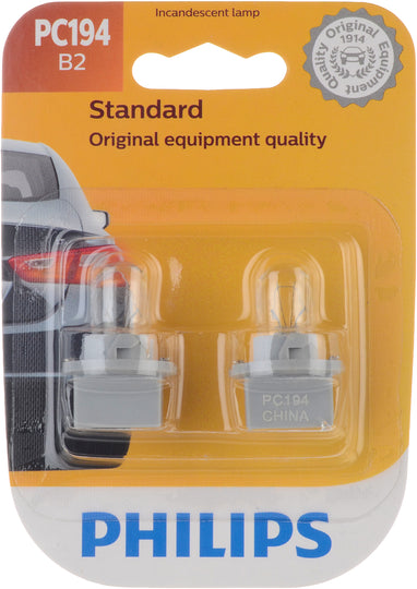 PC194B2 Philips Standard Miniature PC194 - Standard - Twin Blister Pack Philips Bulbs