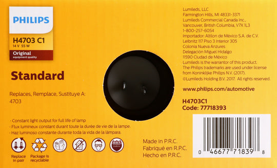 H4703C1 Philips Standard Sealed Beam H4703 - Standard - Single Commercial Pack Philips Bulbs