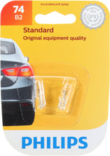 Load image into Gallery viewer, 74B2 Philips Standard Miniature 74 - Standard - Twin Blister Pack Philips Bulbs