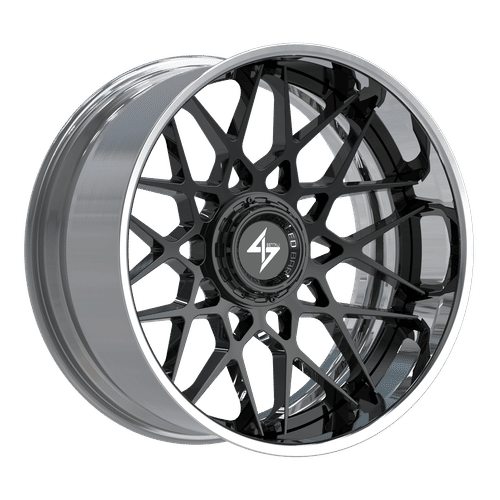 SBFX59221282443 - Sentali Barrel Forged BFX5 22X12 8X180 / 8X165.1 -44mm Polished Lip / Gloss Black Centre - Sentali Barrel Forged Wheels Canada