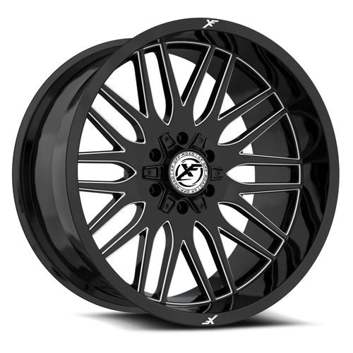 XF-240241281651180-44GBML - XF Off-Road XF-240 24X12 8X165.1 / 8X180 -44mm Gloss Black Milled - XF Off-Road Wheels Canada