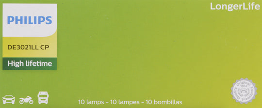 DE3021LLCP Philips LongerLife Miniature DE3021LL - LongerLife - Multiple Commercial 10-Pack Philips Bulbs