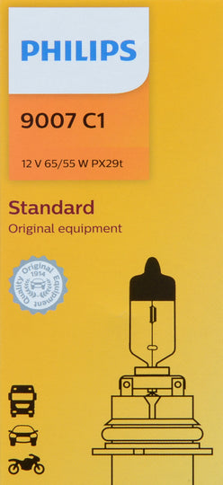 9007C1 Philips Standard Headlight 9007 - Standard - Single Commercial Pack Philips Bulbs