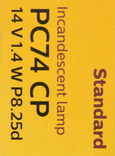 Load image into Gallery viewer, PC74CP Philips Standard Miniature PC74 - Standard - Multiple Commercial 10-Pack Philips Bulbs