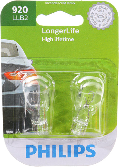 920LLB2 Philips LongerLife Miniature 920LL - LongerLife - Twin Blister Pack Philips Bulbs