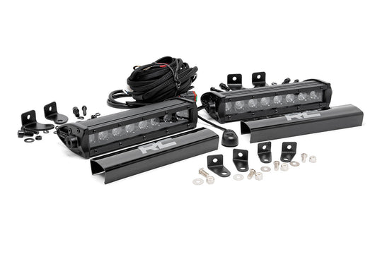 70697 LED Light - Grille Mount - 8" Black Pair - Ford Super Duty (17-19) Rough Country Canada