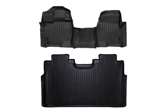 M-51153 Floor Mats - FR & RR - Over Hump - Ford F-150 (15-23)/F-150 Lightning (2022) Rough Country Canada
