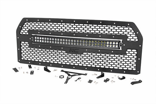 70193 Mesh Grille - 30" Dual Row LED - Black - Ford F-150 2WD/4WD (15-17) Rough Country Canada