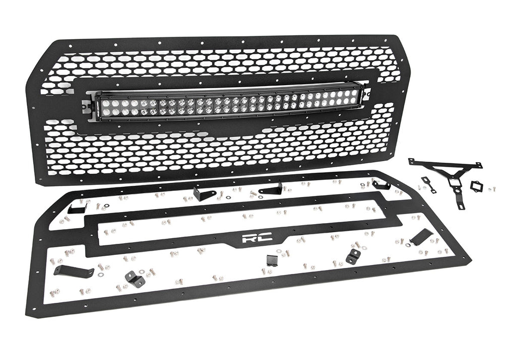 70193 Mesh Grille - 30" Dual Row LED - Black - Ford F-150 2WD/4WD (15-17) Rough Country Canada