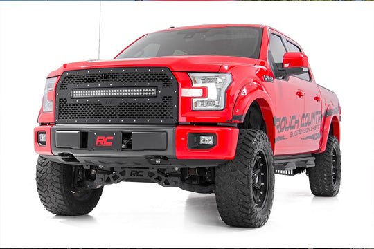 70193 Mesh Grille - 30" Dual Row LED - Black - Ford F-150 2WD/4WD (15-17) Rough Country Canada