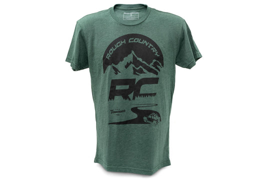 84094LG Rough Country T-Shirt - RC Mountains - Forest Green - LG Rough Country Canada