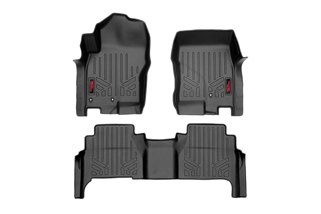 M-80513 Floor Mats - FR & RR - Crew Cab - Nissan Frontier 2WD/4WD (08-21) Rough Country Canada