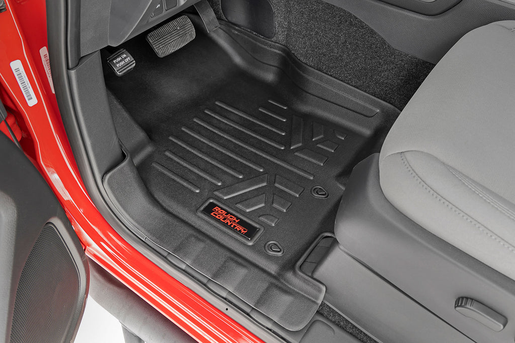 M-80513 Floor Mats - FR & RR - Crew Cab - Nissan Frontier 2WD/4WD (08-21) Rough Country Canada