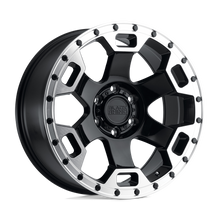 Load image into Gallery viewer, 1785GLT-85127B71 - Black Rhino Gauntlet 17X8.5 5X127 -18 mm Gloss Black W/ Mirror Machined Ring - Black Rhino Wheels Canada
