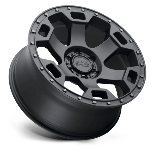 2090GLT-86140M12 - Black Rhino Gauntlet 20X9 6X139.7 -18 mm Semi Gloss Black W/ Gunmetal Bolts - Black Rhino Wheels Canada