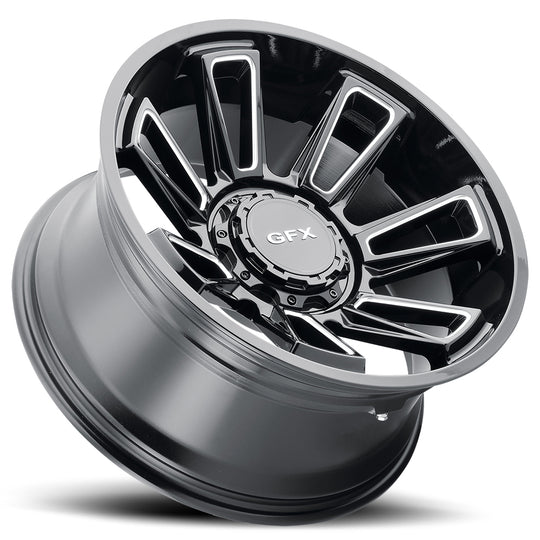 T21 290-5015-18 GBM - G-FX TR21 20X9 5X139.7 / 5X150 18mm Gloss Black Milled - G-FX Wheels Canada