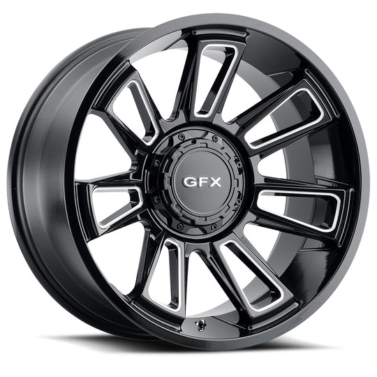 T21 290-6009-12 GBM - G-FX Series TR21 20X9 6X135 / 6X139.7 ET 12mm Gloss Black Milled - G-FX Series Wheels Canada