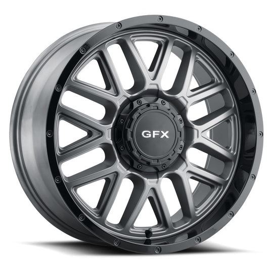 TM5 785-5009-00 GRB - G-FX TM-5 17X8.5 5X127 / 5X139.7 0mm Matte Grey W/ Matte Black Lip - G-FX Wheels Canada