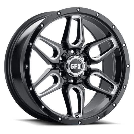 T18 890-6139-00 GBM - G-FX TR-18 18X9 6X139.7 0mm Gloss Black Milled - G-FX Wheels Canada