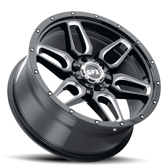 T18 890-6139-00 GBM - G-FX Series TR18 18X9 6X139.7 ET 0mm Gloss Black Milled - G-FX Series Wheels Canada