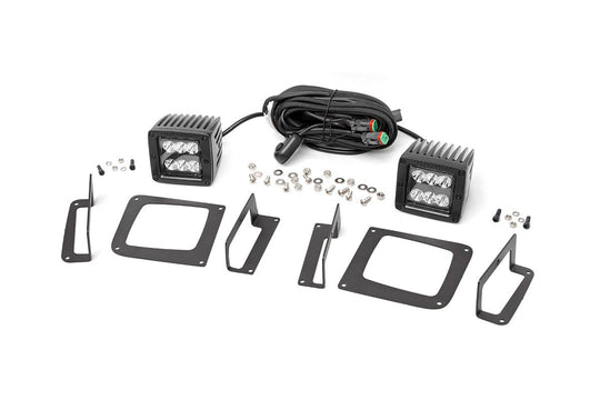 70689 LED Light - Fog Mount - 2" Black Pair - GMC Sierra 1500 (14-15) Rough Country Canada