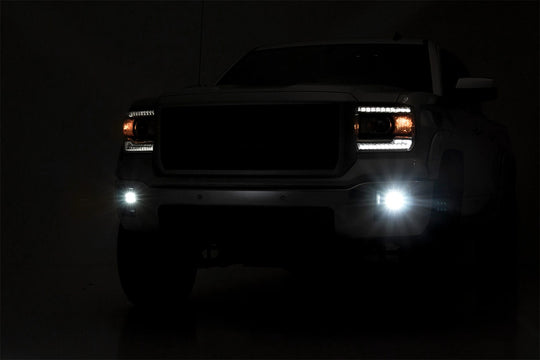 70689 LED Light - Fog Mount - 2" Black Pair - GMC Sierra 1500 (14-15) Rough Country Canada